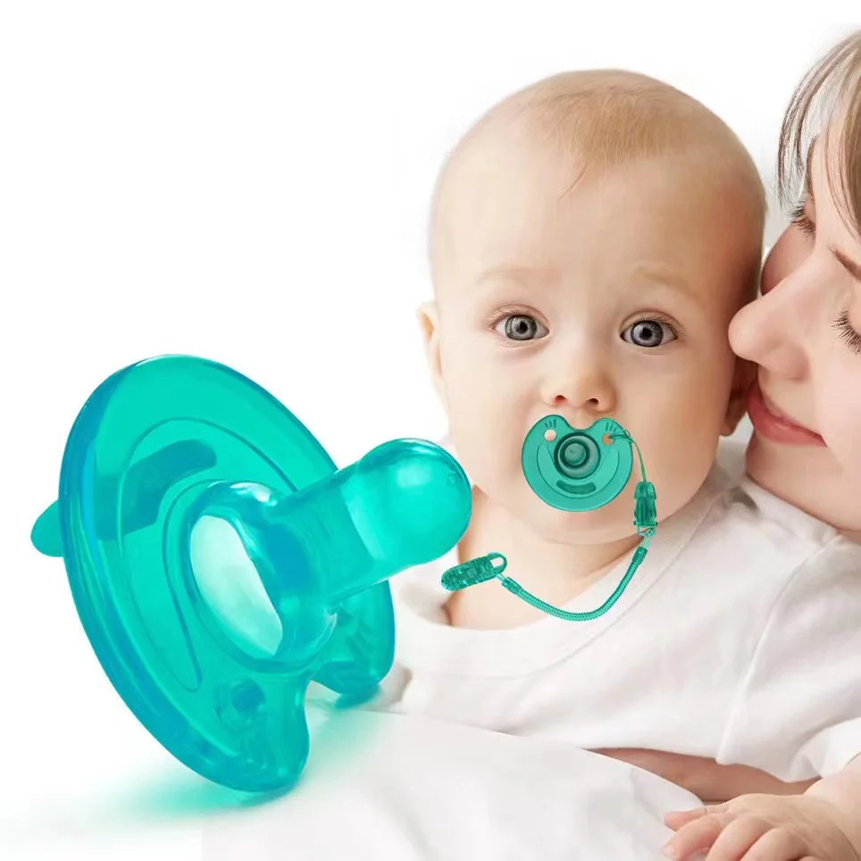 0-3 Years Silicone Round Pacifier Baby Teether Shape Silicone Pacifier Bisphenol Free Gift for Newborns