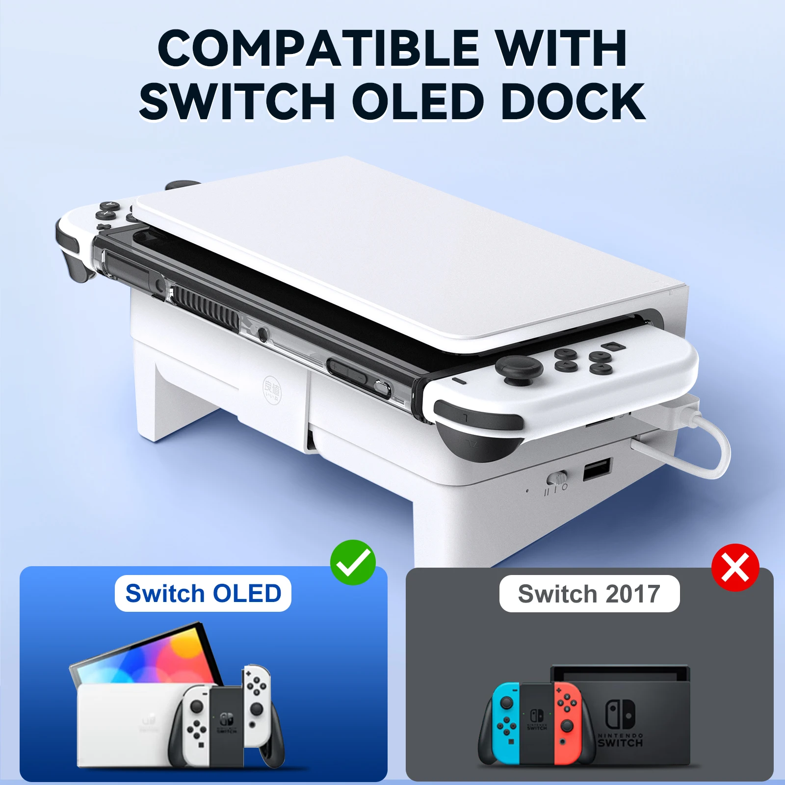 IINE Horizonal Base Cooling Fan for OLED Dock Compatible Nintendo Switch OLED
