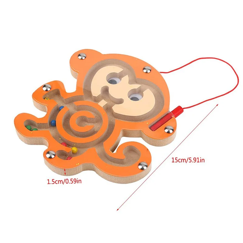 Children Magnetic Maze Toy Kids Wooden Puzzle Game Toy Kids Early Educational Brain Teaser Wooden Toy Intellectual Jigsaw Board — view 6