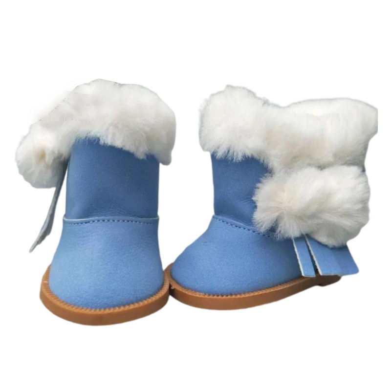 

Fur Boots Fits for 18inch Girl Doll 7cm Doll Shoes for 43CM Reborn Baby Doll Shoes Winter Boots