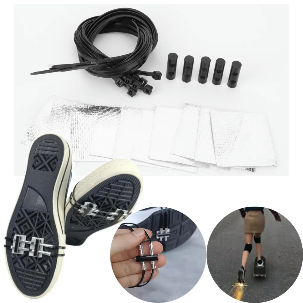 1/3/5SET Spark Cycling Shoes Cover Motorcycle Sole Special Effect Flame Device Outdoor Cycling Skateboard Spark Riding Tools bicycle shoe covers cycling tool