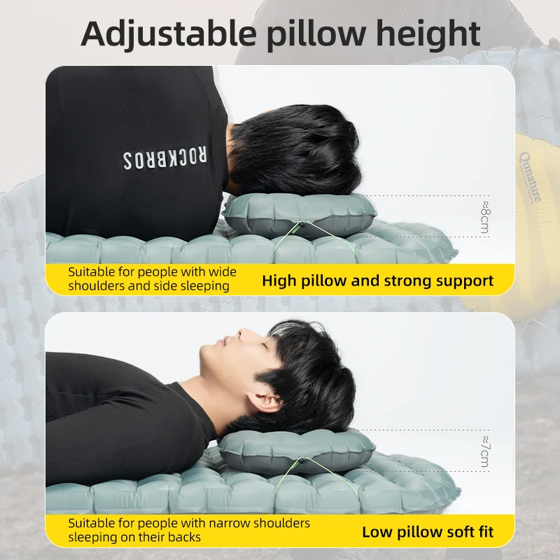 Qunature Inflatable Camping Pillow Lightweight Comfortable Travel Pillow for Outdoor Hiking Backpacking Airplane inflatable pillow camping pillow