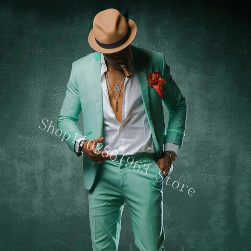 

Tailor Made Men Suits Slim Fit Notched Lapel 2 Pieces Male Suits Groom Tuexdos For Wedding Blazer Pants Costume Homme Mariage