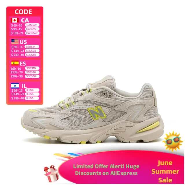 New Balance NB 725 Retro Chaussures de course décontractées à semelle souple, antidérapantes, durables et légères en gris crème ML725NK1 1
