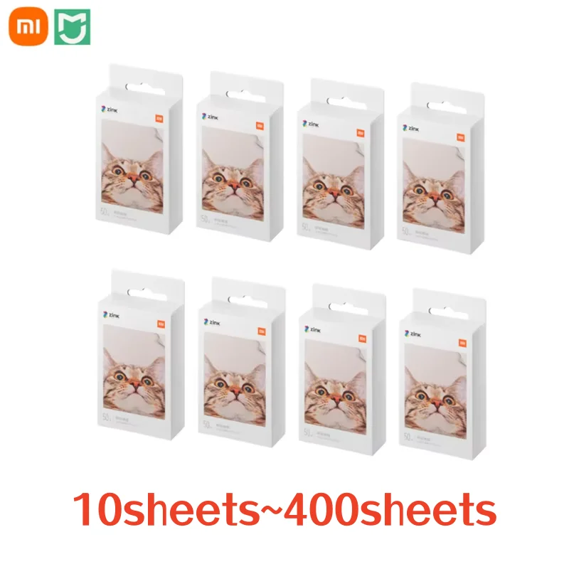 Photo Print Sheets Xiaomi Printer Paper 3inch ZINK AR Self-adhesive Pocket Printer 10/20/50/400Sheets