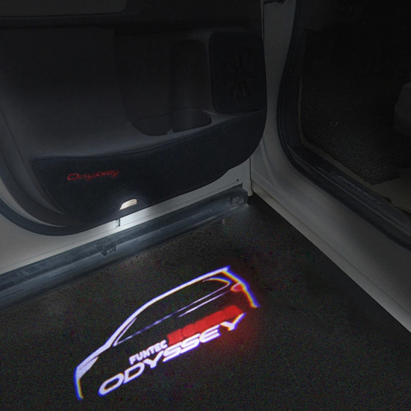 2pcs ODYSSEY FUNTEC LED Emblem Shadow Light Welcome For HONDA CRZ ACCORD SPIRIOR Honda Car Door |