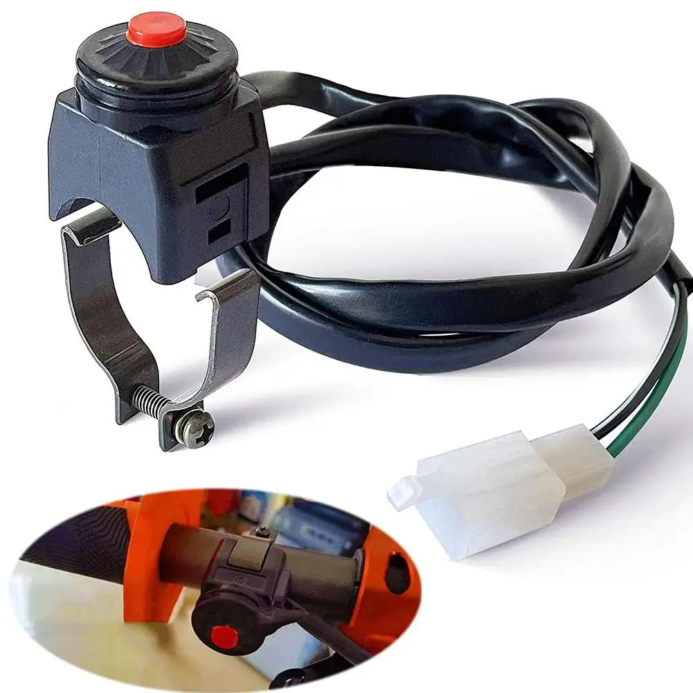 ABS Red Push Button Kill Stop Switch for 22mm Handlebar Motorcycle
