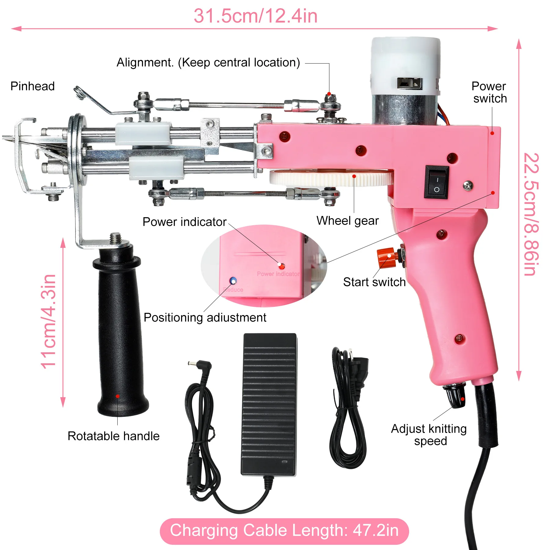 Upgrade2 In 1 Tufting Gun Both Cut Pile And Loop Pile Electric Carpet Tufting Gu