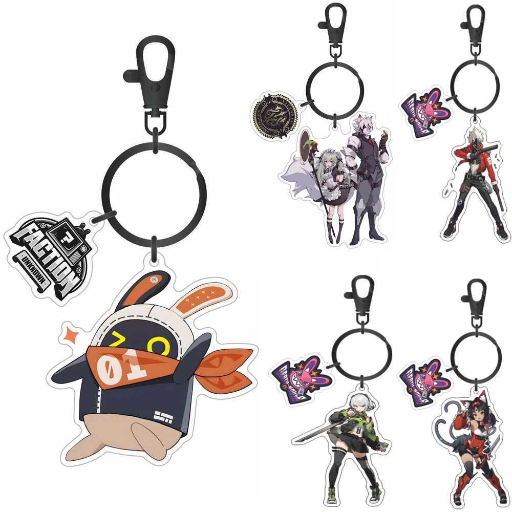 Anime Keychain Zenless Zone Zero ZZZERO Bangboo Nicole Anton Ivanov Acrylic Key Chain Keyring Strap Figure Cosplay Accessories Gifts