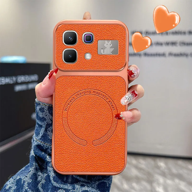 Magnetic Shockproof PU Leather Texture Non-Slip Phone Protection Case