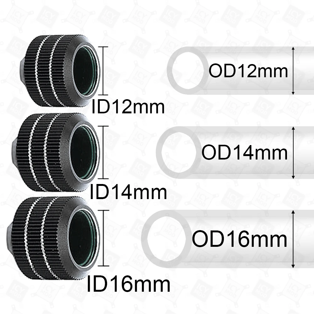 Raccord de tube dur refroidi à l'eau, adaptateur anti-arrêt, tuyau de compression manuel, MOD de connexion G1/4, EZEMOD, Hong12 mm, 14mm, 16mm, 4 pièces