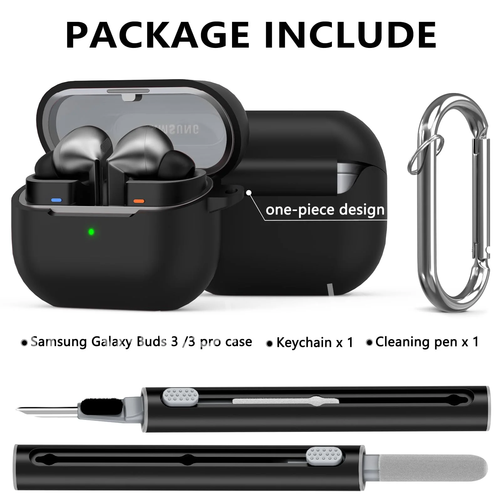 for samsung buds 3/galaxy buds3 pro case with cleaning kit
