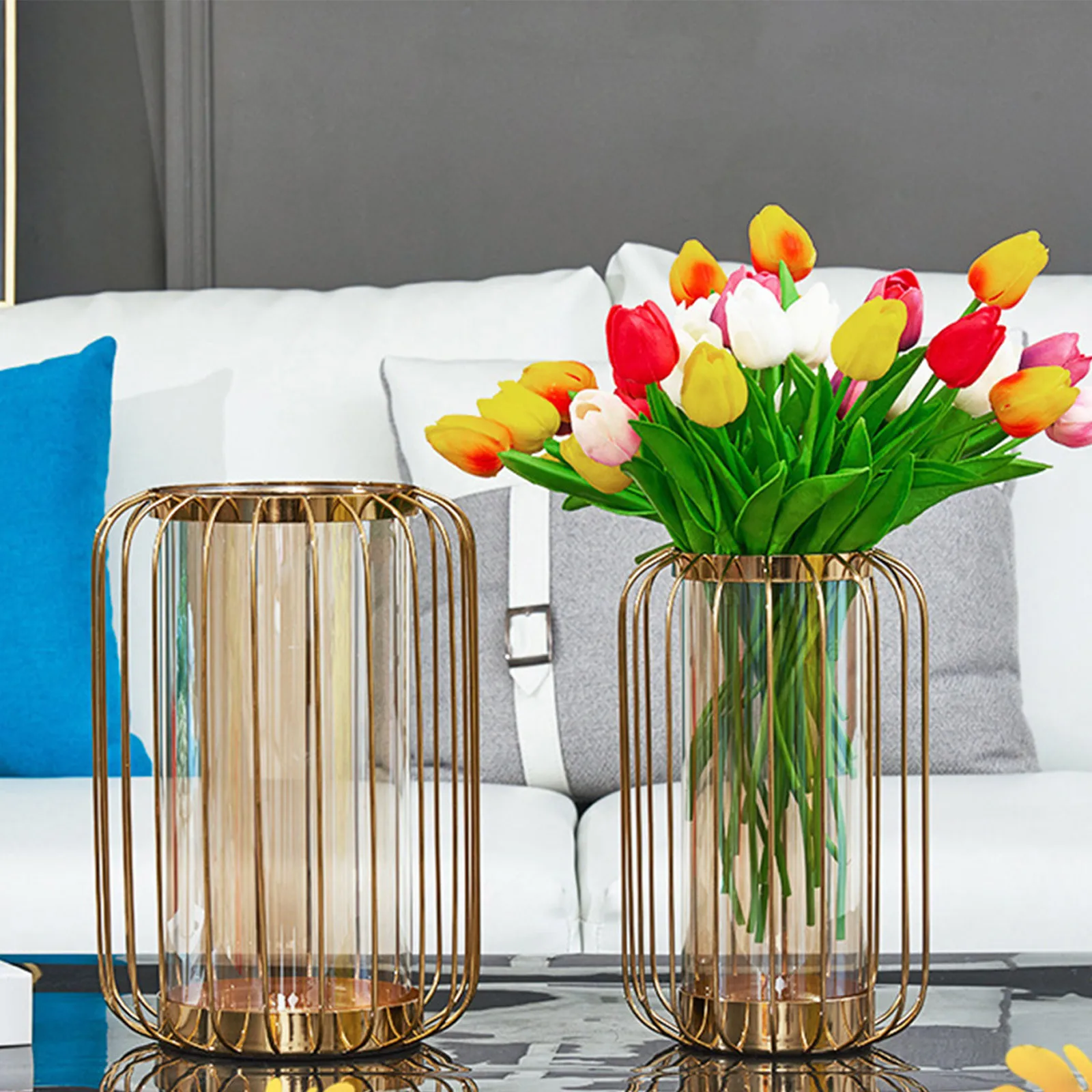 Modern Style Flower Glass Vase for Home Decor