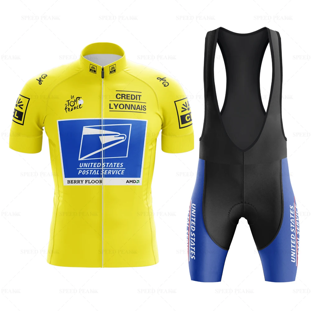 Cycling Jersey Men short sleeve Set Retro Bib Men's Short Sleeve yellow Bike Clothing Bicycle Summer Sportswear Triathlon Retr 2