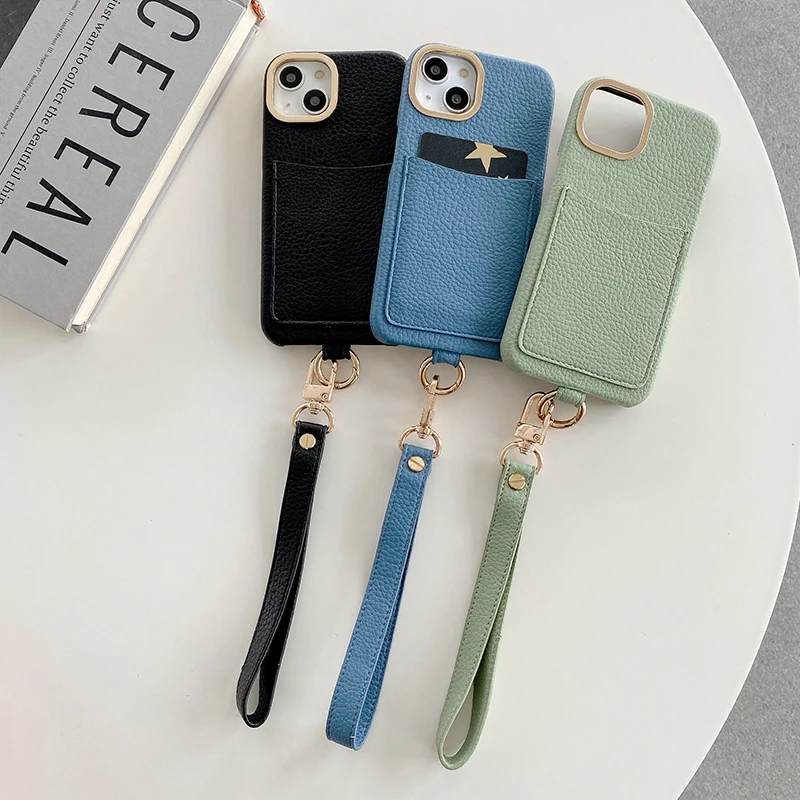 Iphone13 Case Female Messenger Lanyard Wrist Strap Mobile Phone