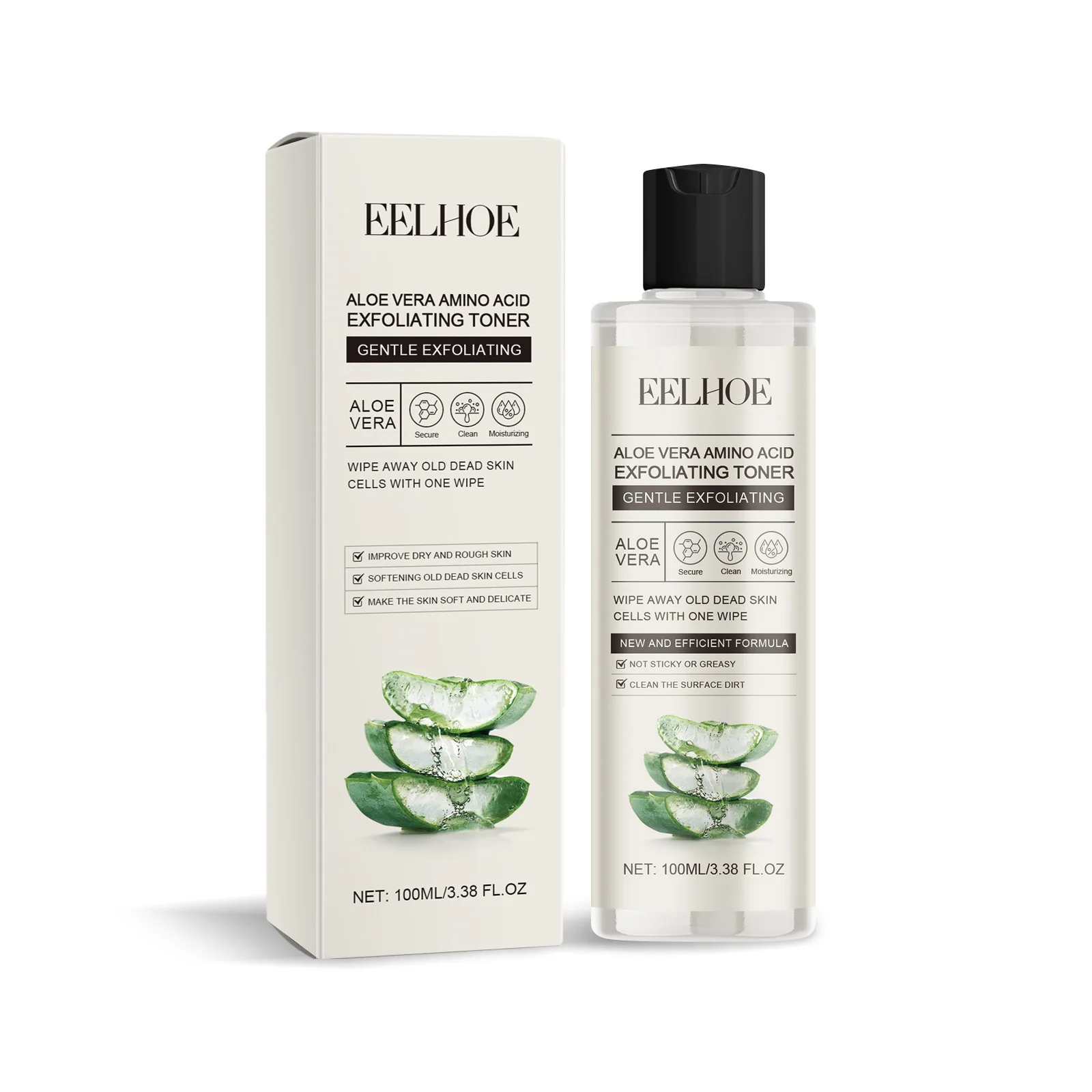 thumbnail image 1 of Tónico de aloe vera para exfoliante facial, control de grasa suave, tónico hidratante para pigmentación facial, suero reparador de la piel con vitamina E, 1 of 4