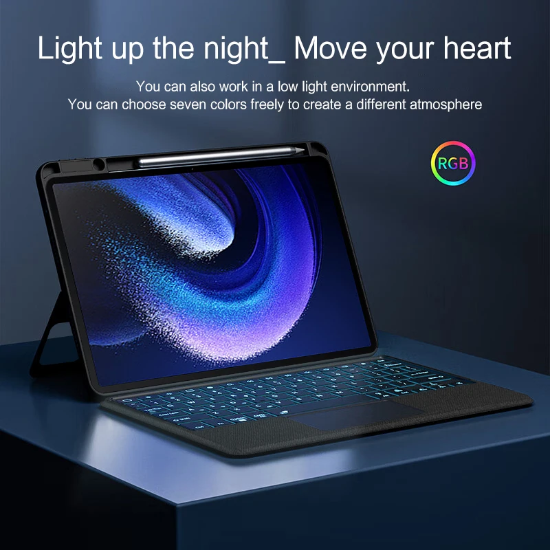 Huwei-capa de Teclado Mágico para Xiaomi Pad Capa para Tablet Espanhol Português Xiaomi Pad Pro Redmi Pad se 11 - Imagem 3