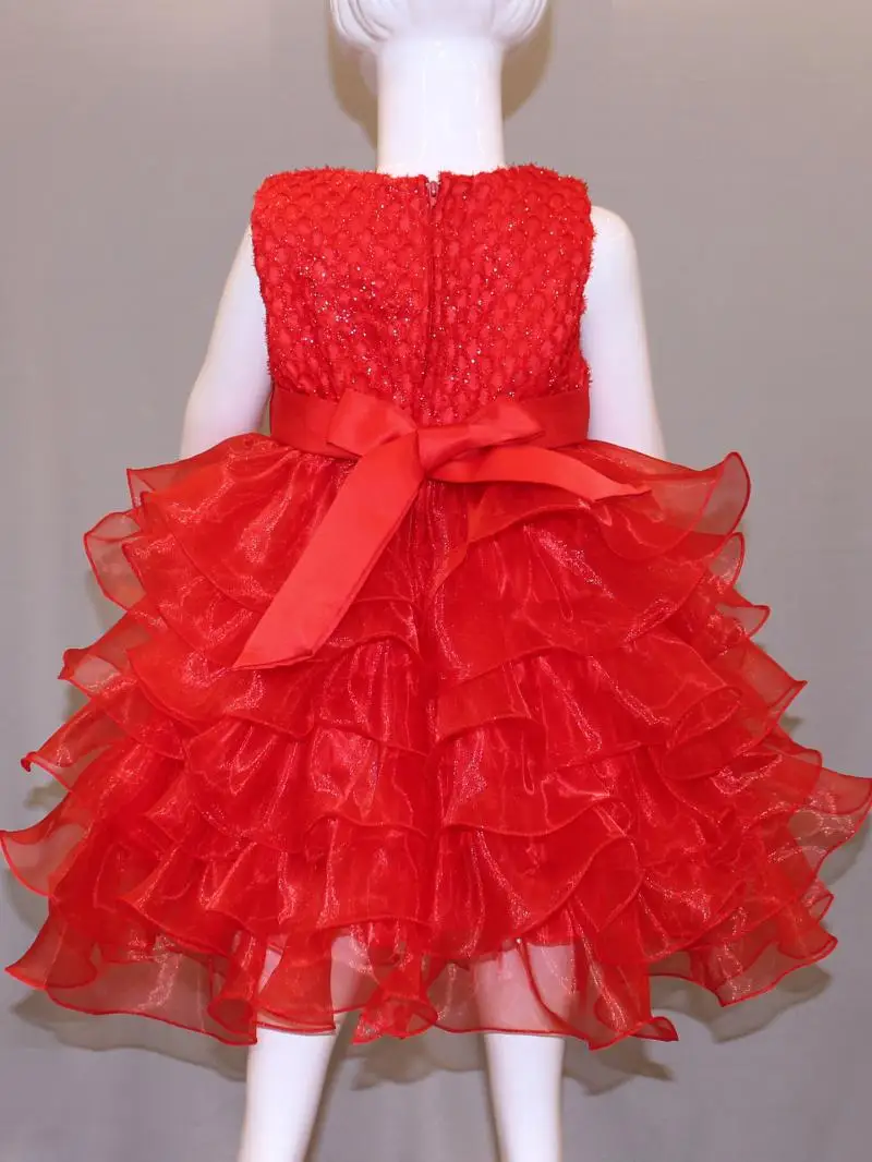 tutu beading flor vestido da menina do bebê para festa de casamento sem mangas vestidos de bebê infantil para aniversário da criança batismo roupas