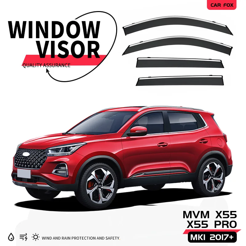 

FOR MVM X55/X55 Pro MK1 2017-2023 Window Visor Vent Shades Sun Rain Deflector Guard 4PCS/SET FOR MVM X55/X55 Pro MK1 2017-2023