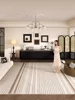 Bohemia Living Room Carpet Black and White Striped Decorative Rug Line Art Bedroom Rugs Large Size Easy To Clean Balcony Carpets 5