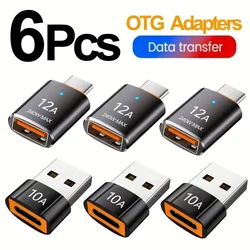 Universal USB 3.0 to Type C LED Adapter - USB C Male to USB A Female Connector (6pcs mixed)