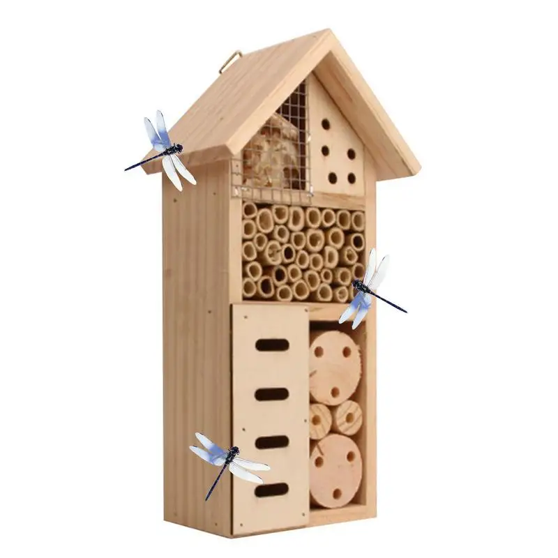 

Durable Insect Bee House Honey Tools Wooden Insect Bee House Wood Room Hotel Shelter Garden Decoration Nests Box Bee House