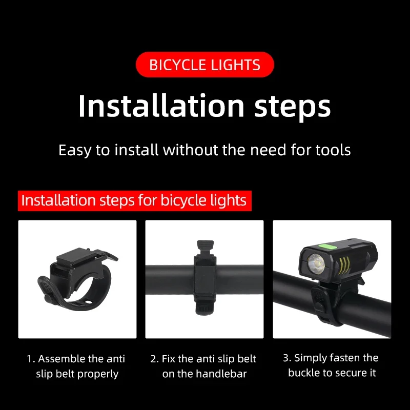 Bicycle Bike USB Rechargeable LED High Brightness Multi-Function Road MTB Cycling Safety Front Lights Outdoors Flashlight