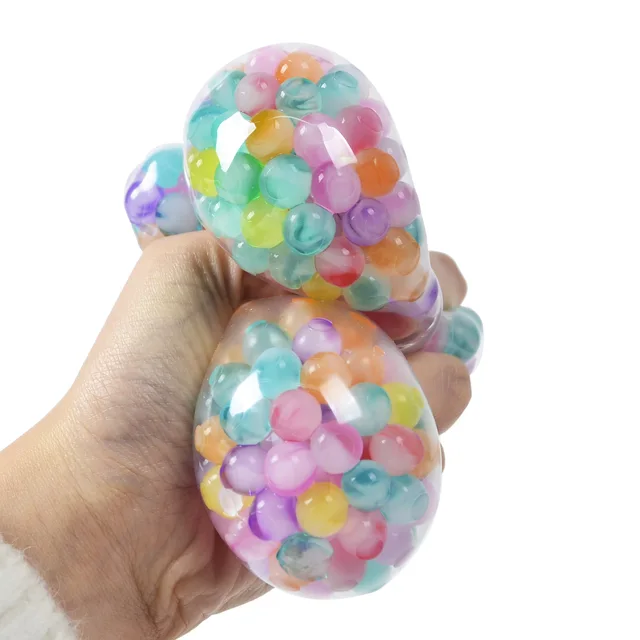 6cm Kids Exotic Pinch The Rainbow Bead Pressure Reducing Ball Vent Ball Decompression Toy TPR Pinch Le Grape Ball Adult Toys 4