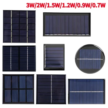 Pannello Solare da Esterno 3W/2W/1.5W 5V, Sistema Fai-da-Te per Apparecchi Elettrici a Bassa Potenza, Illuminazione e Batterie per Telefoni Cellulari