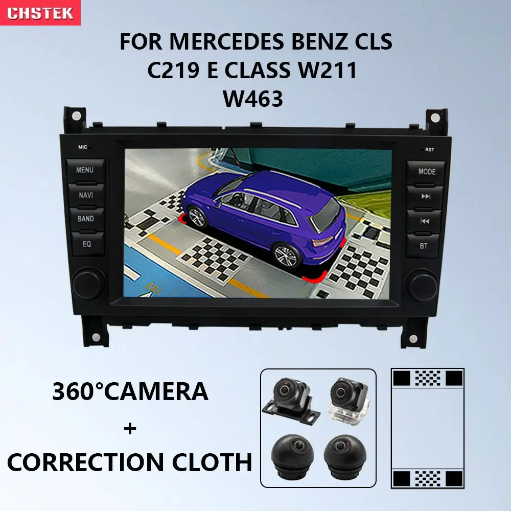 

CHSTEK Qualcomm Car Radio Multimedia Player 360 Panoramic Camera Carplay for Mercedes Benz C Class W203 CLC CLK W209 2004-2007