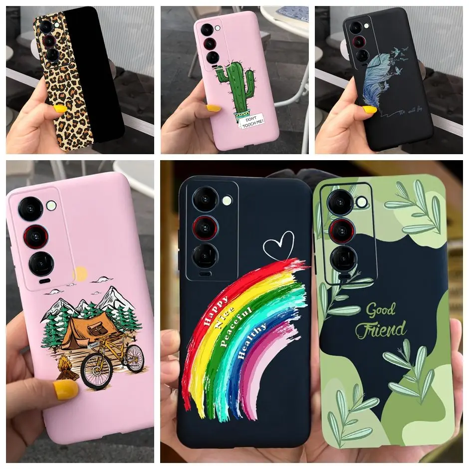 Per Tecno Camon 18 P Colorato Cactus Verniciato Cover Posteriore Tecno Smartphone Per Camon 18 P 18 P Custodia In Silicone Per Telefono