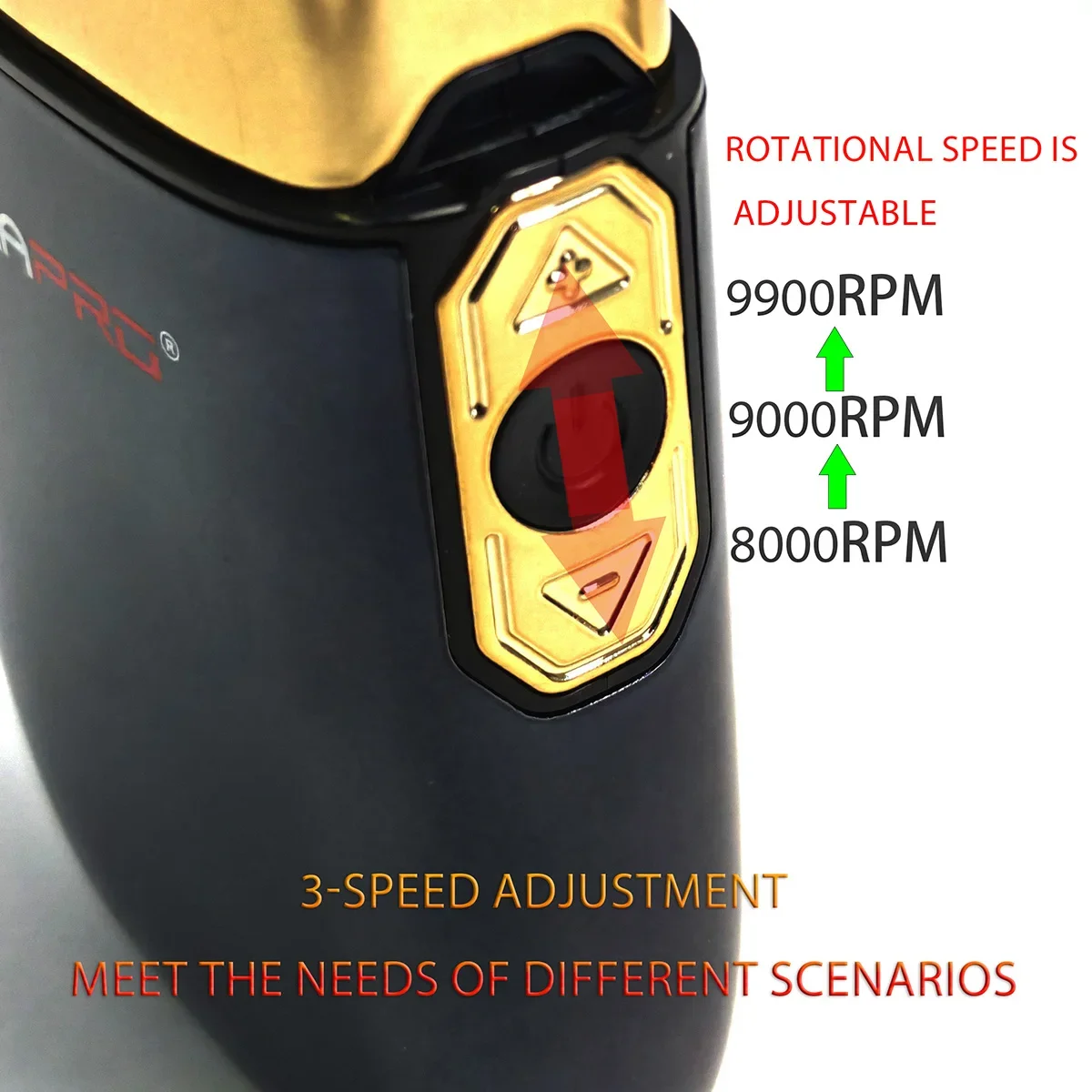 BRDCLIP 809 Professional Professional 9900RPM 3 Gears Electric Shaver Double Foil Shaver USB Cordless Hair Cutting Machine 4