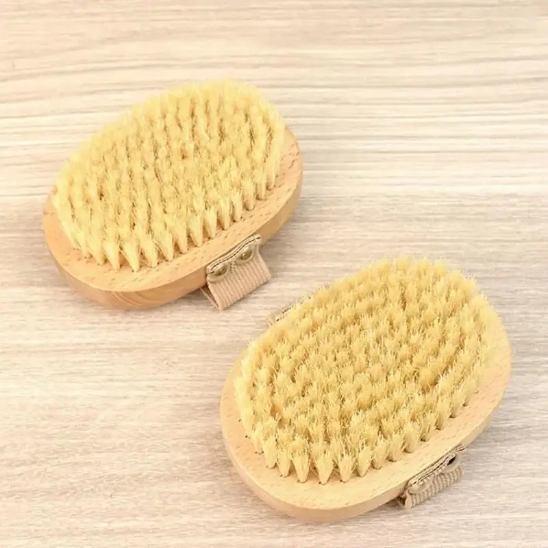 Natural Bristle Brush Soft Wet Dry Skin Body SPA Brush Bath Massager Home 3