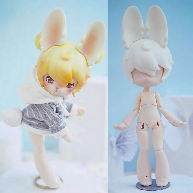 my life dolls UFdoll Animal Body Cute 1/12BJD Doll Body Meow Rabbit Rabbit Similar To Ob11 Body Can Be Inserted Into GSC Replacement Hair elsa doll