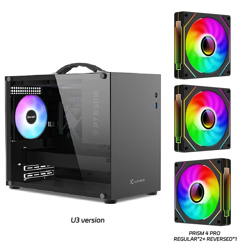 PowerTrain X-GAMERX X100 M-ATX Custodia per computer portatile ITX MATX Supporto per alimentatore U3 Tipo-C Desktop MINI Piccolo telaio