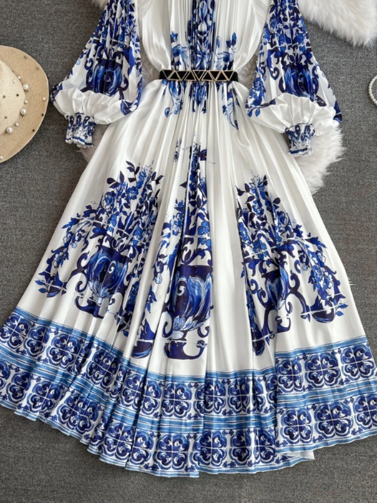 chinese dress ladies Provence Bloom Long Sleeve Mini Dress Floral Blue– Selfie Leslie main image 1
