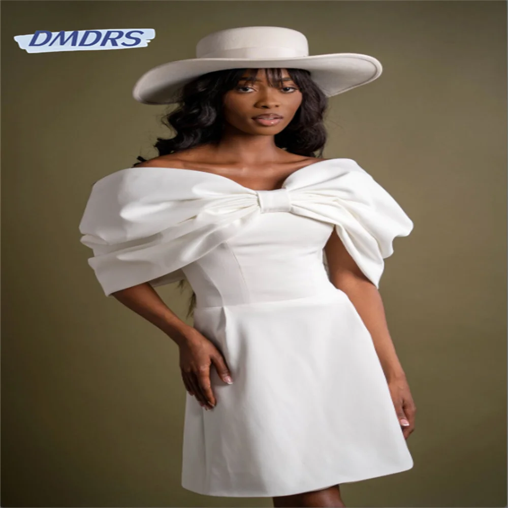 

Simple Sleeveless Above Knee Wedding Dress Sexy A-line Bridal Gown Beach Strapless Vestidos De Novia