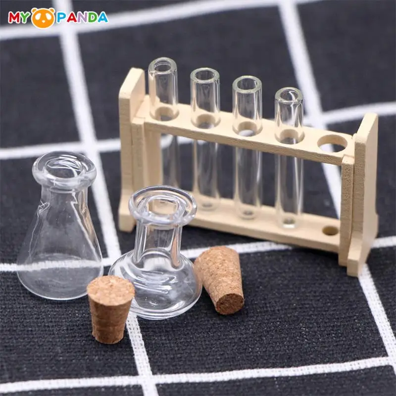 1 Ensemble, Mini Tube À Essai En Verre Pour Maison De Poupée, Ensemble De  Tasses À Mesurer, Mini Accessoires De Scène De Laboratoire Avec Modèles