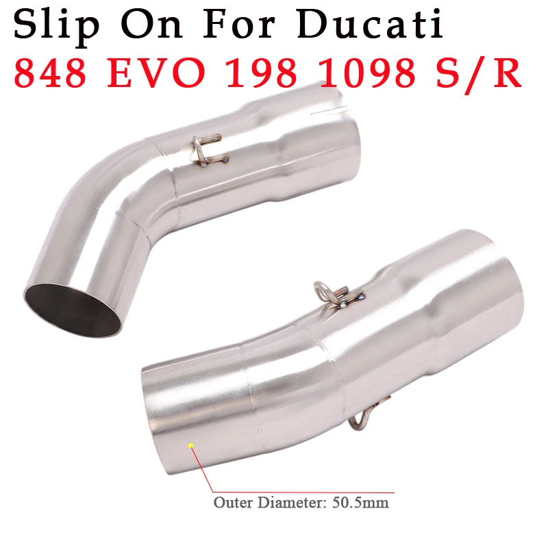 

Slip On For DUCATI 848 evo 1198 1098 S/R 1098R Motorcycle Exhaust Muffler Escape Muffler Pipe Stainless Steel Middle Link Pipe