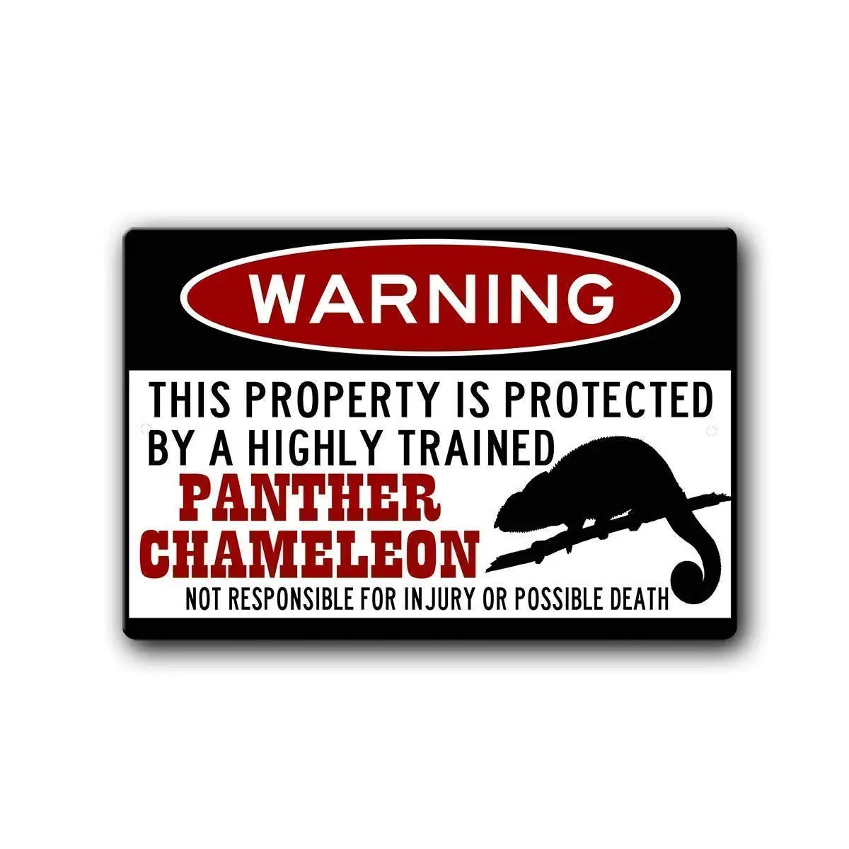 

WANLN Warning Panther Chameleon Metal Tin Sign Home Garage Bar Supplies Lightweight and Interesting Outdoor Decoration 12 X 8 In