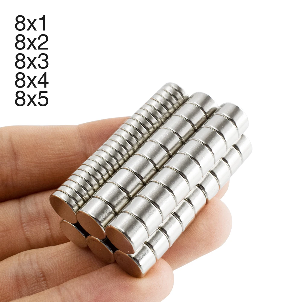 Super Rare Earth Neodymium Magnet 8x1/2/3/5mm Mini Fridge Small Round Strong magnet Permanent magnetic Craft Art Connection