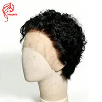 Perruque Courte Bouclée Hesperis pour Homme, Lace Frontale 13x6, Cheveux Humains Remy Pré-Style, Couleur Naturelle, Perruque Garçon pour Hommes 5