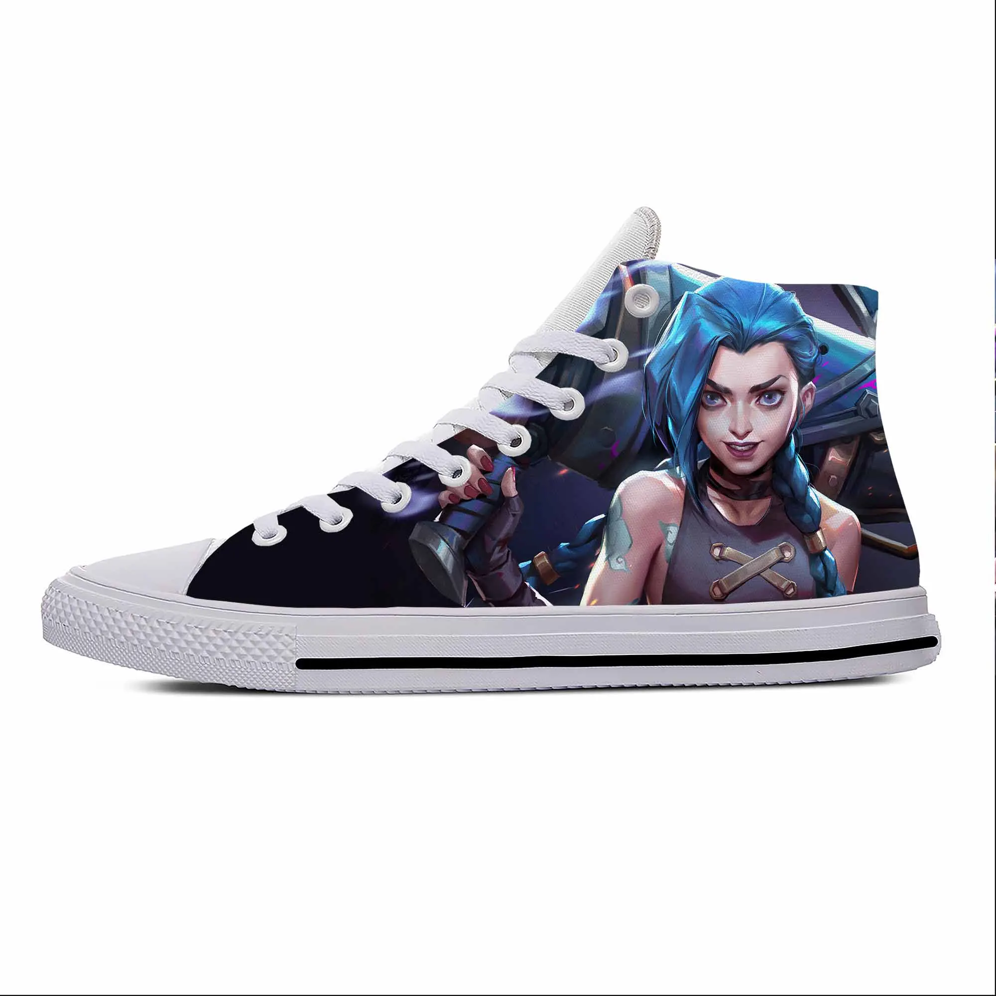 Anime Cartoon Manga Game Jinx Cute Funny Fashion Casual Cloth Shoes High Top Lightweight Breathable 3D Print Men Women Sneakers 5