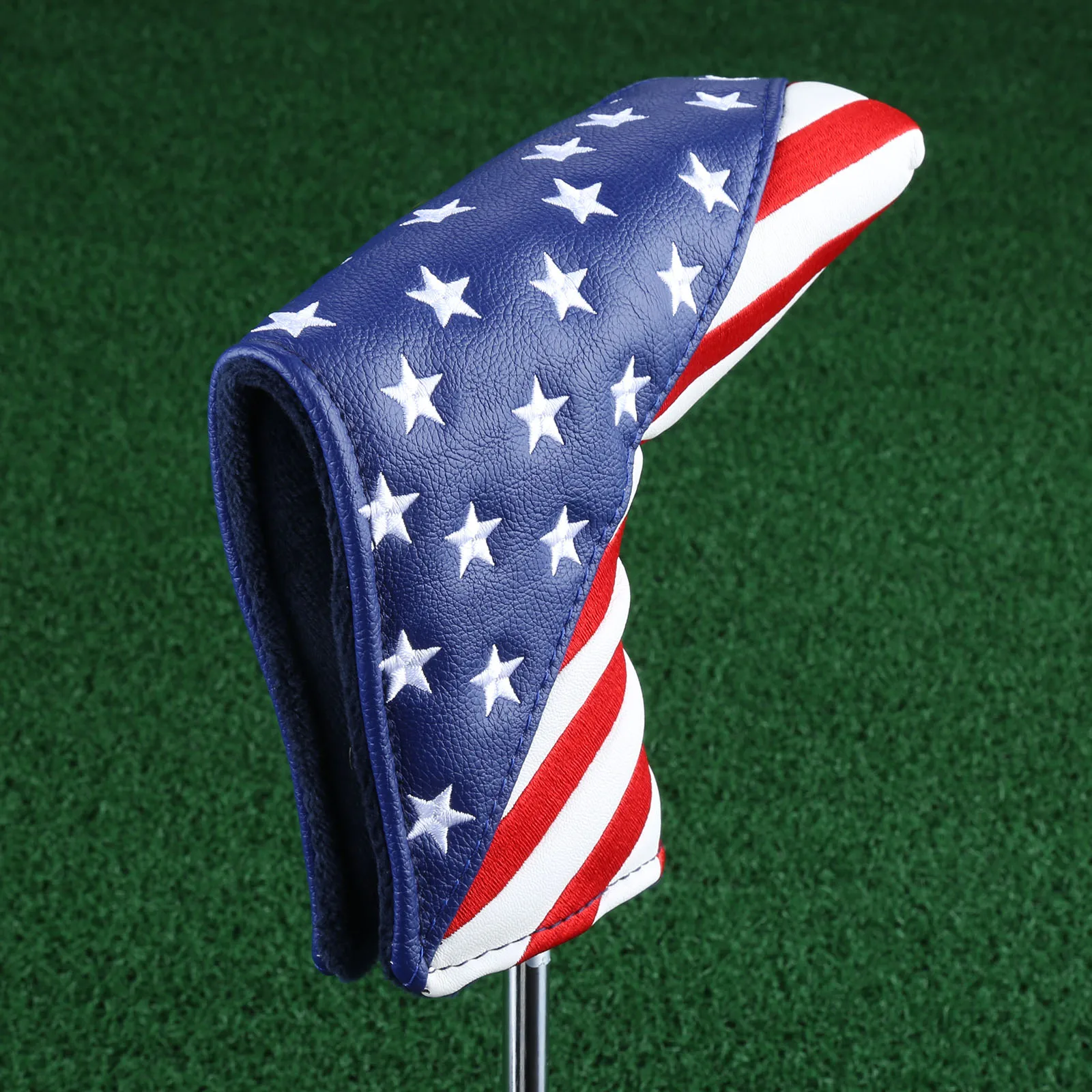 

Waterproof PU Leather Golf Blade Putter Headcover USA Stars & Stripes Flag Design Golf Head Cover Protect Set Golf Accessories