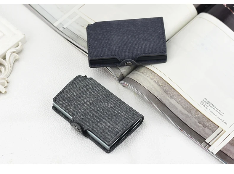 RFID Credit Card Holder Wallet With Money Clip Men High Quality Mini Bag Woman Fashion Smart purse Gift