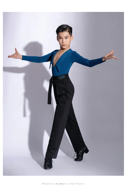 Body Da Ballo Uomo Con Strass - Manica Lunga Per Latino E Danza - Foto 3