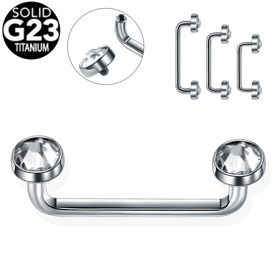 

1PC G23 Titanium Dermal Skin Diver Stable Surface Piercing Barbells 16G&14G Crystal Micro Dermal Anchor Piercing Body Jewelry