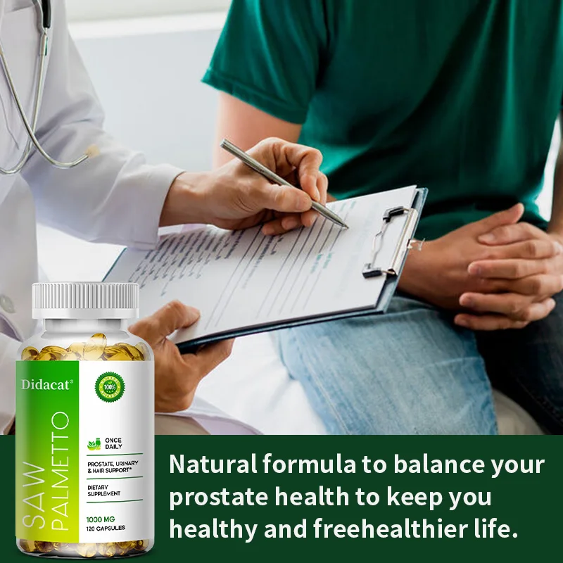 Saw Palmetto Supplements-Prostate Support-Supports Urinary Health, Sleep, Mood, Hair Health, 30/60/120 Capsules