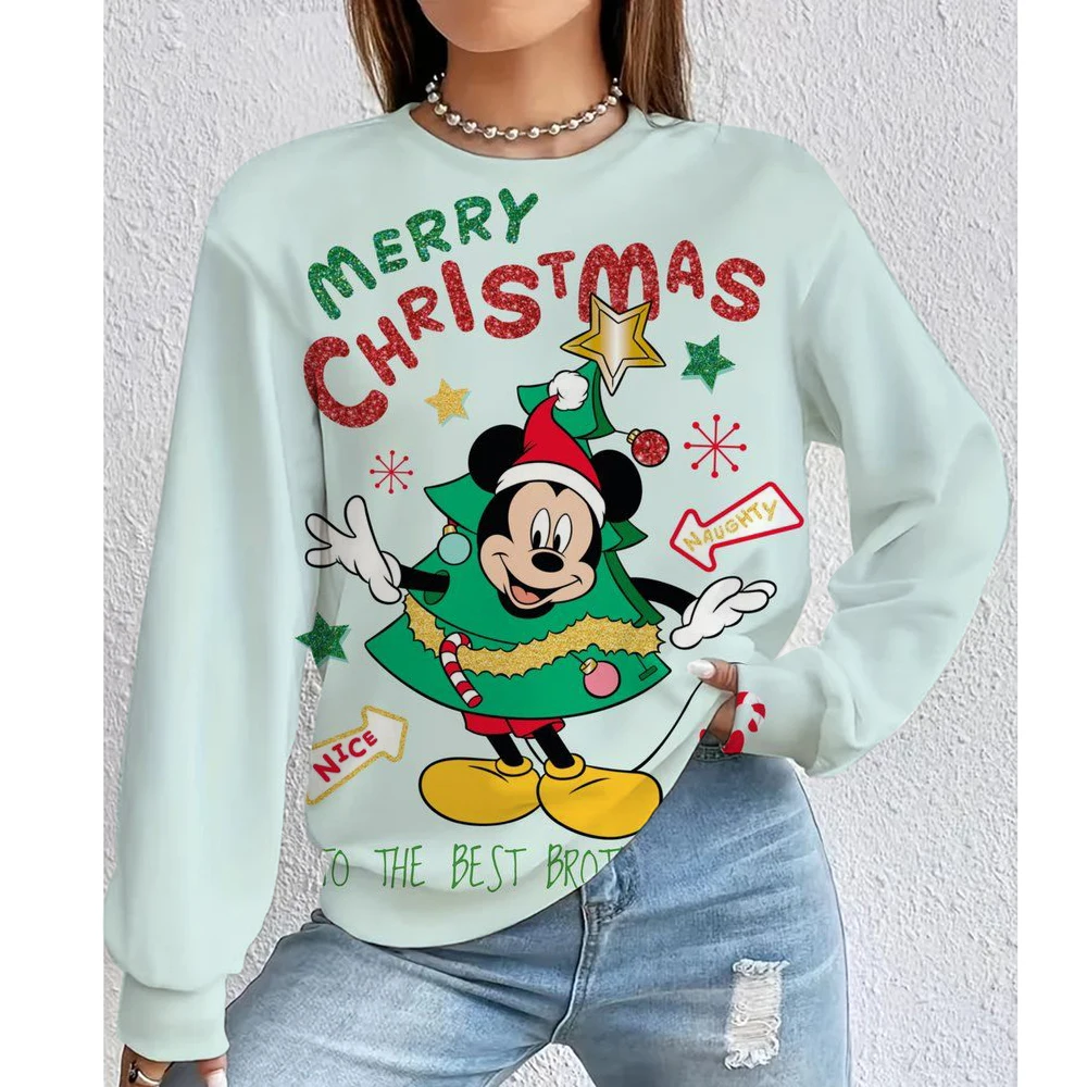 Sudadera con capucha navideña de Mickey Mouse para mujer, Sudadera