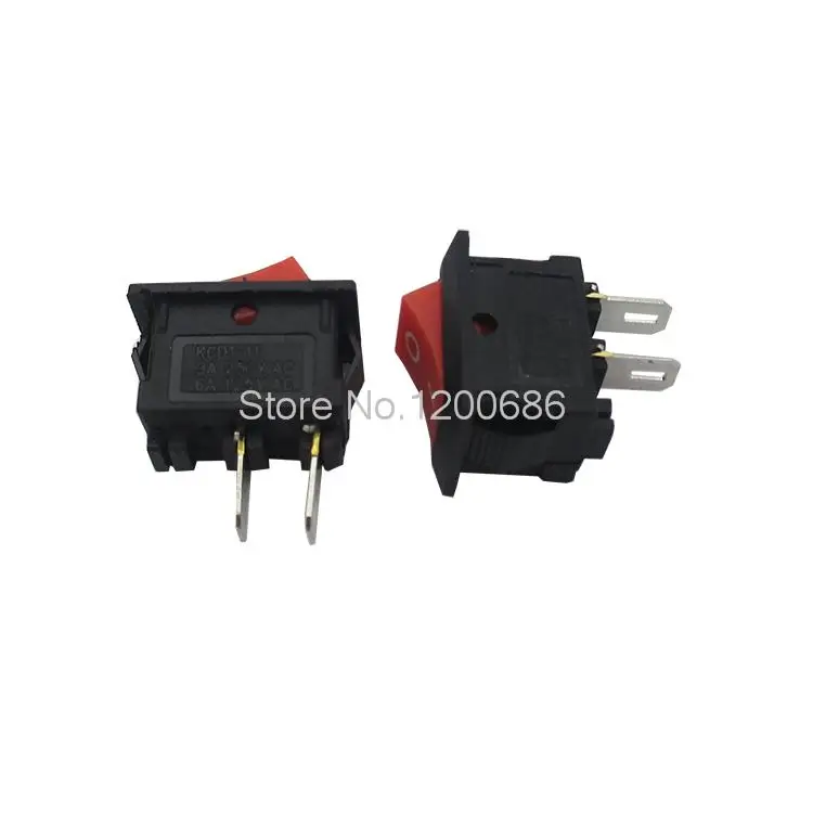 

5 Piece Rocker switch power switch 10X15mm red boat switch 2 foot two-level boat-shaped switch